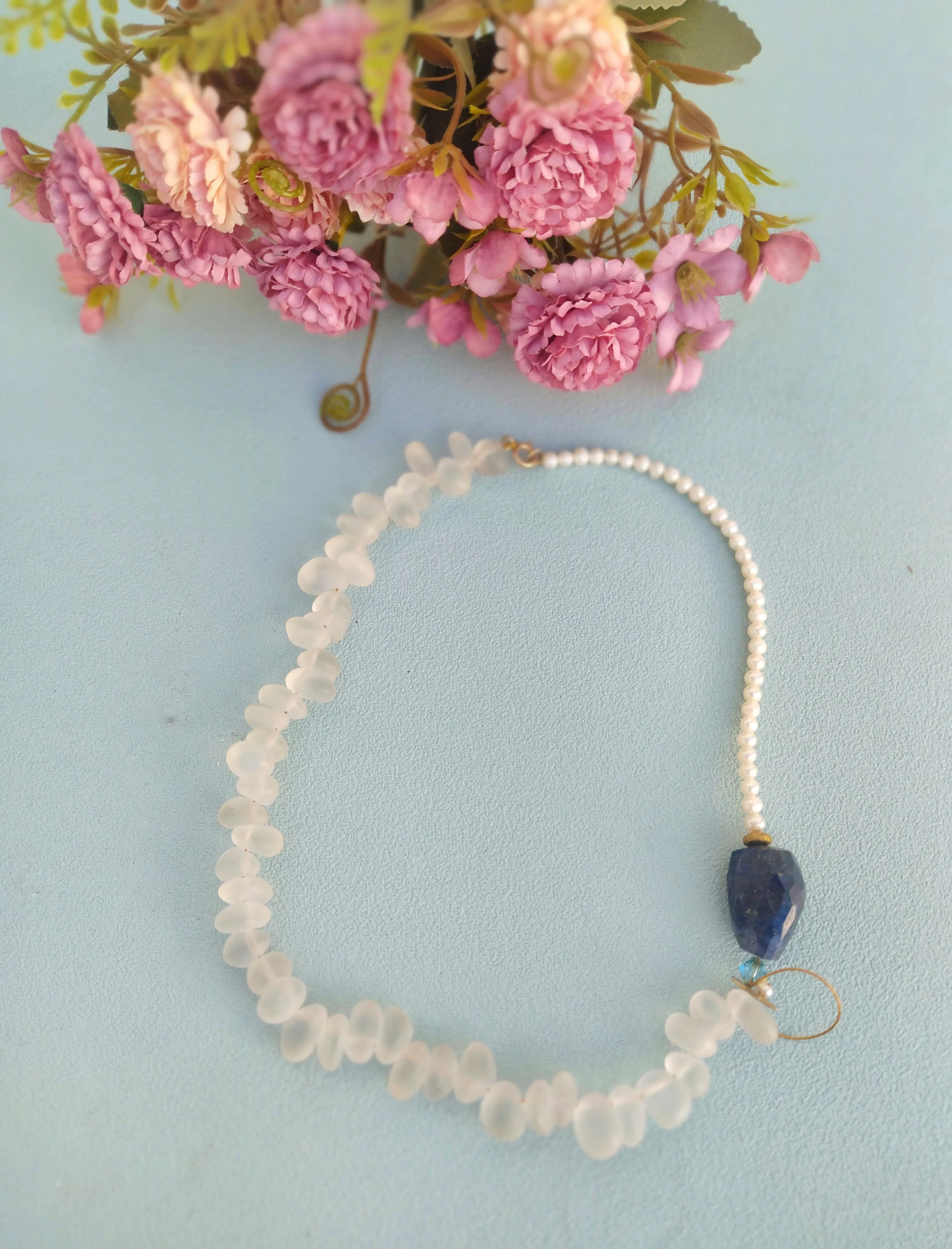 Moonstone And Lapis Lazuli Bracelet, Celestial Gemstone Bracelet