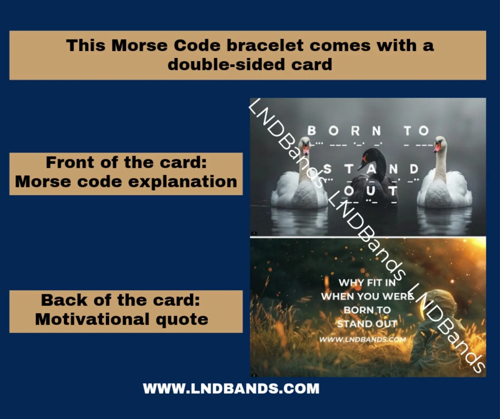 Morse code BORN TO STAND OUT Lapis Lazuli gemstone bracelet, Motivational Inspirational Adjustable Bracelet, Autism Awareness, Encouraging