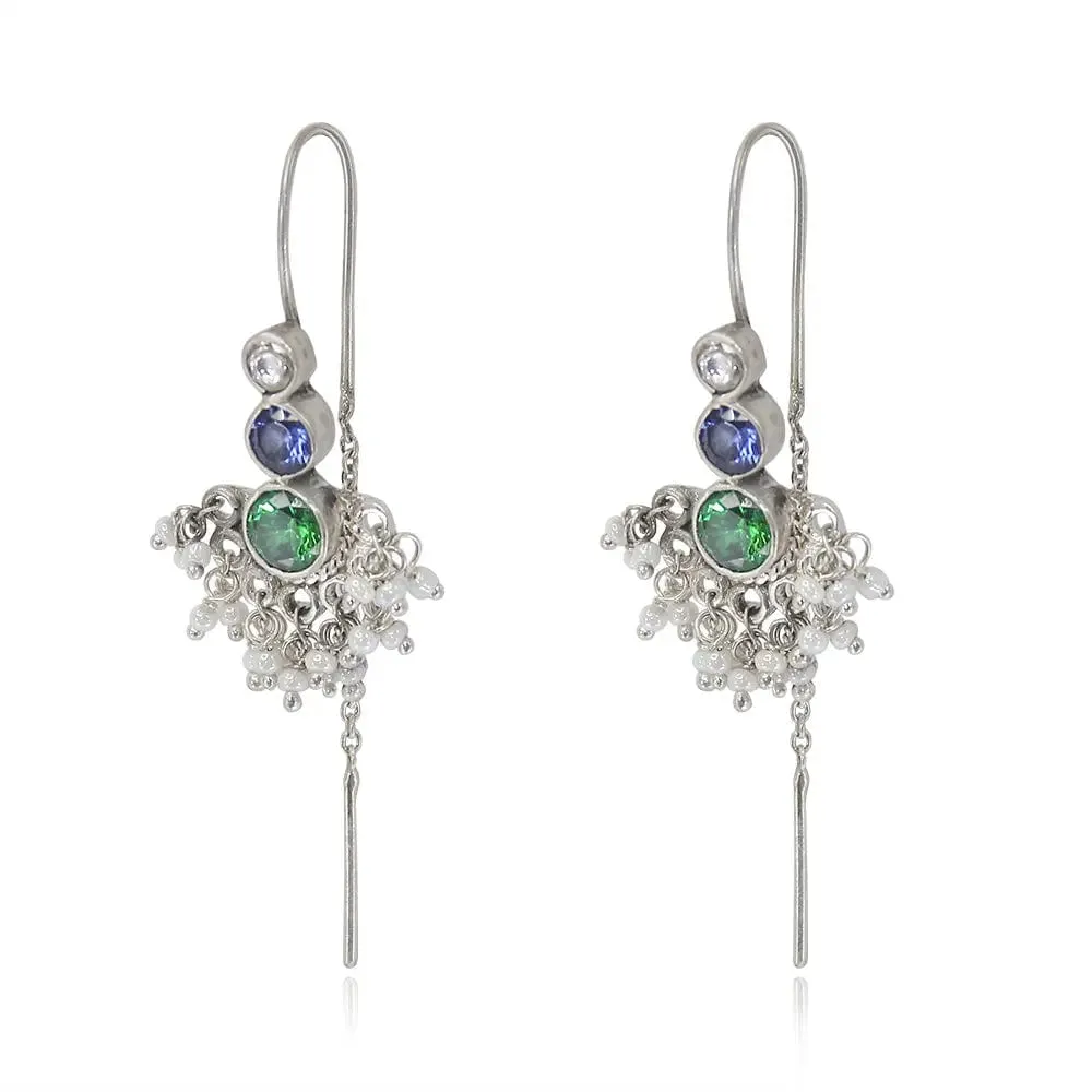Multicolor Silver 92.5 Sui Dhaga Earring
