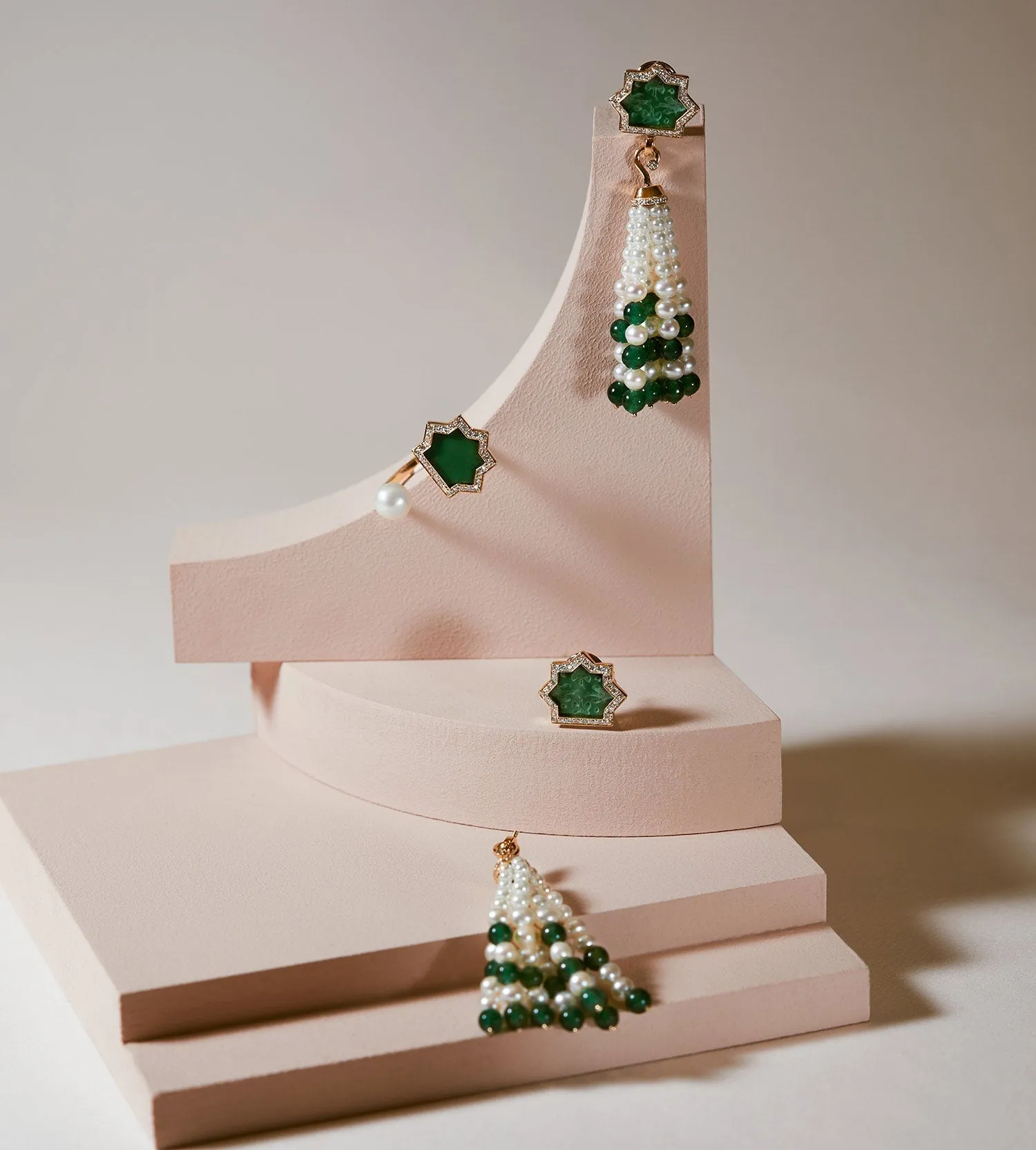 Noor Green Onyx Earrings