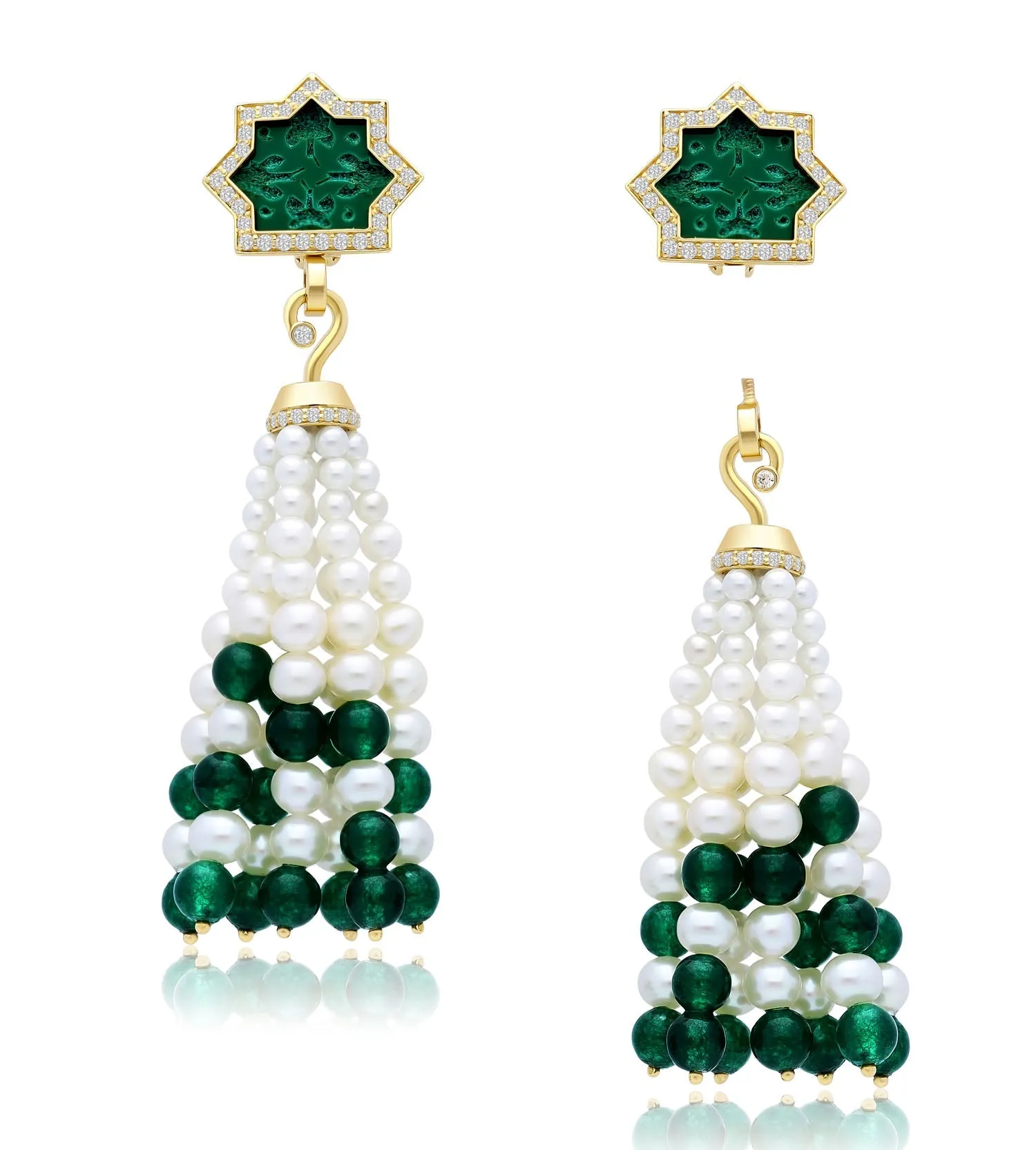 Noor Green Onyx Earrings