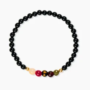 Obsidian Mega Protection Lucky 7 Gemstone Bracelet With REAL Gold
