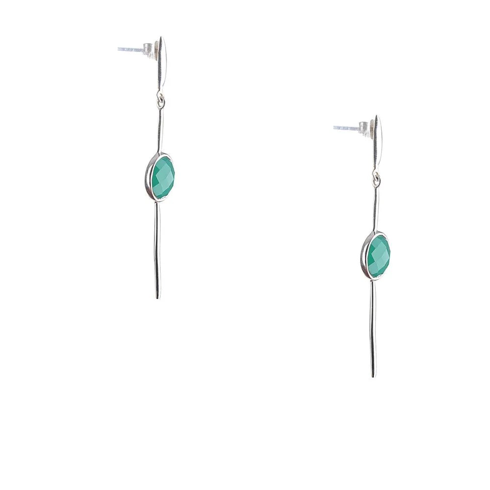 Odille, Green Onyx Earrings