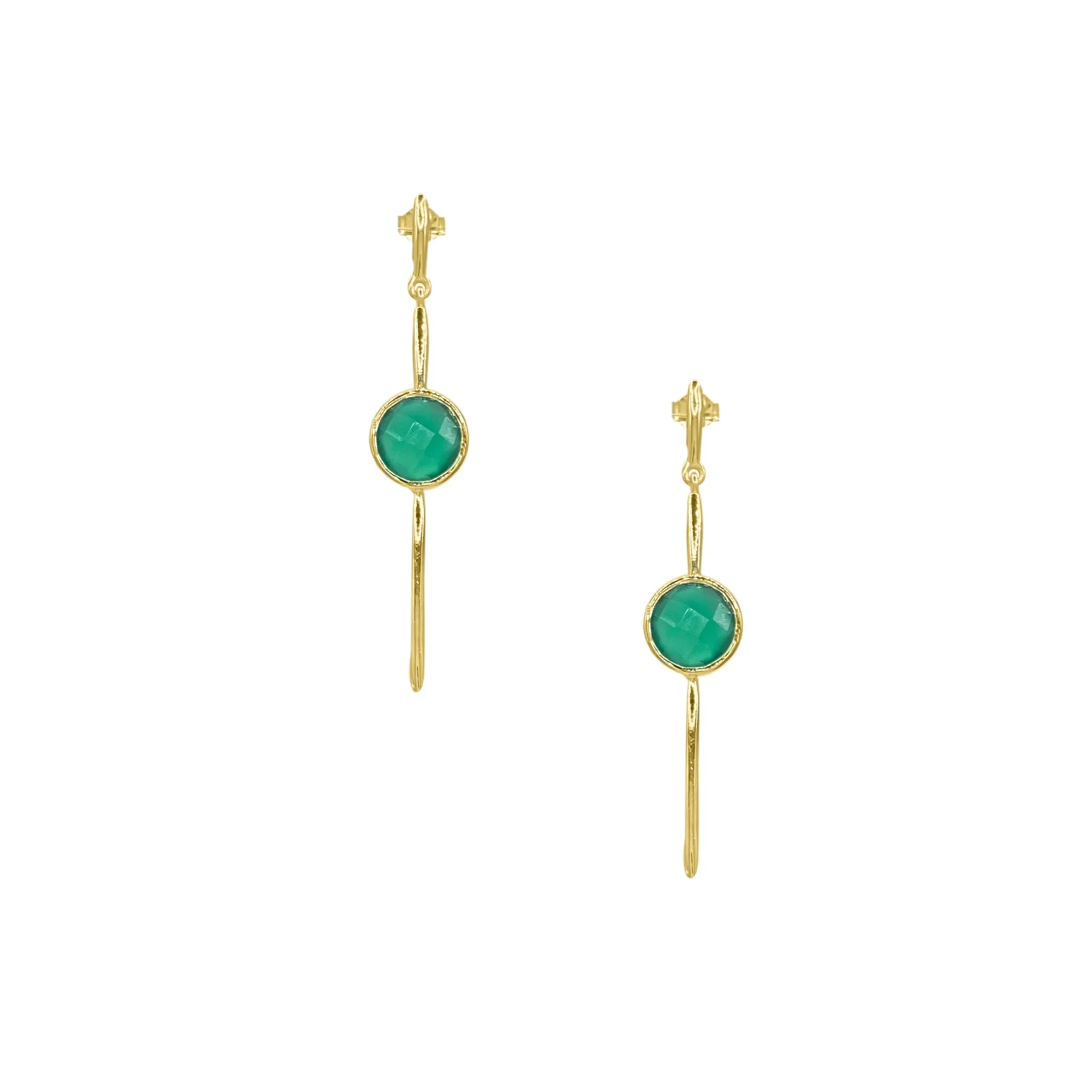 Odille, Green Onyx Earrings