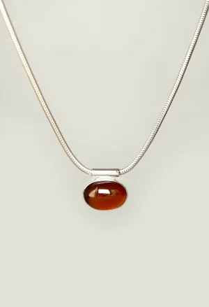OVAL GARNET NECKLACE