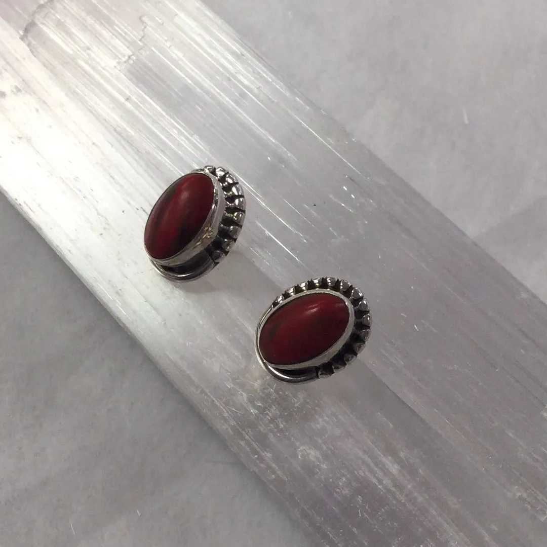Oval Shaped Crystal Stud Earrings