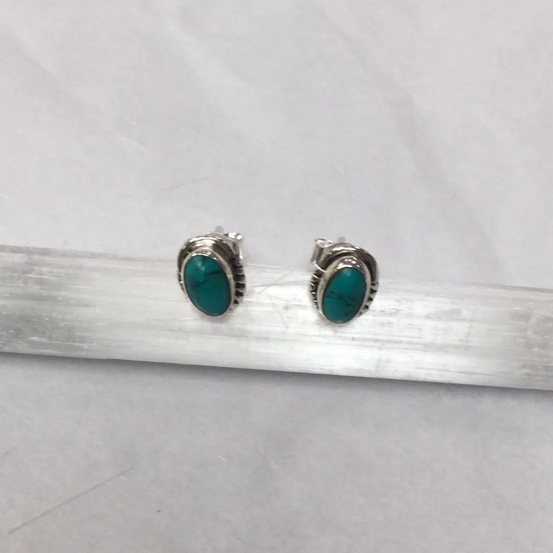 Oval Shaped Crystal Stud Earrings