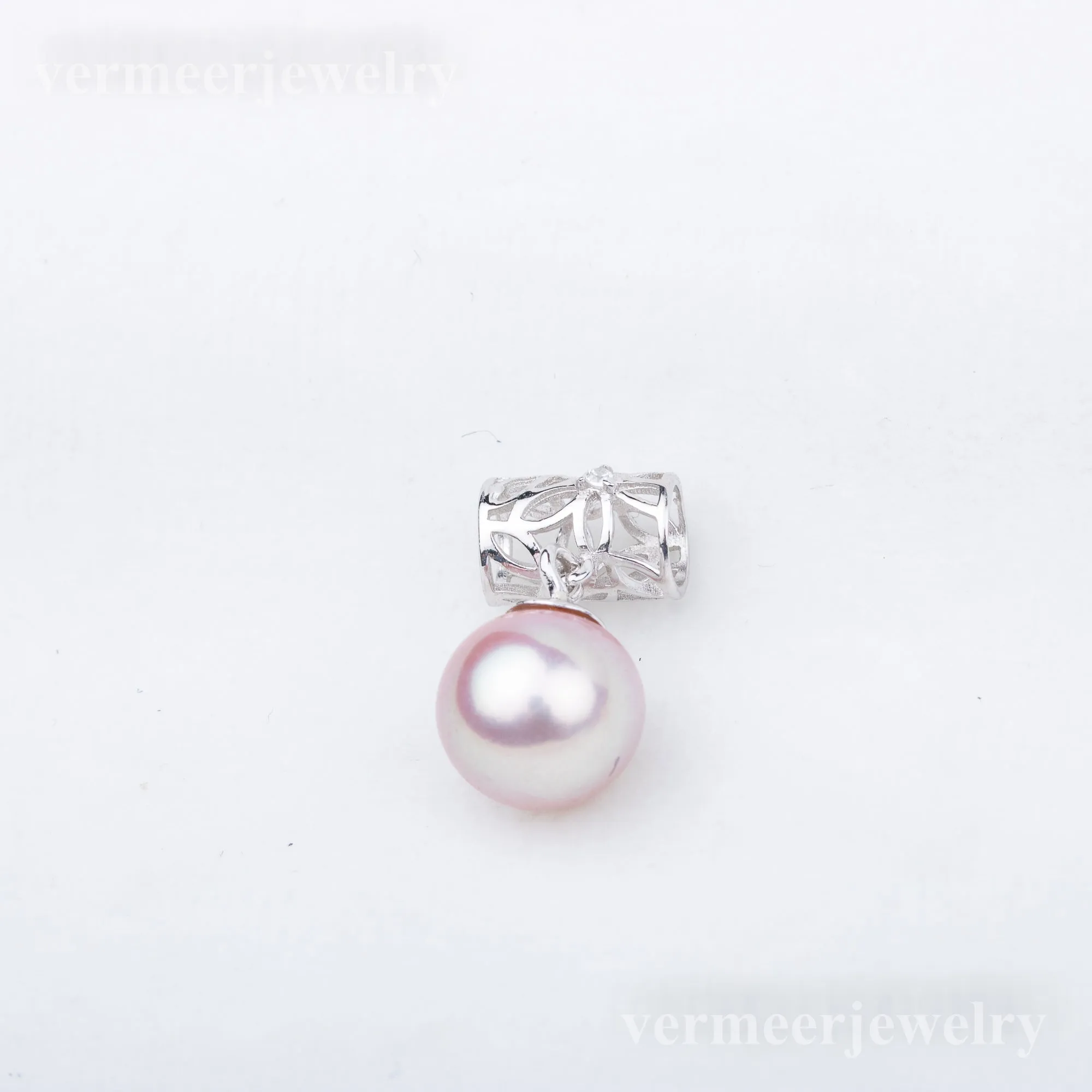 P010839 DIY 7-9mm Natural Freshwater pearl pendant accessory 925 sterling silver engagement jewelry necklace for women