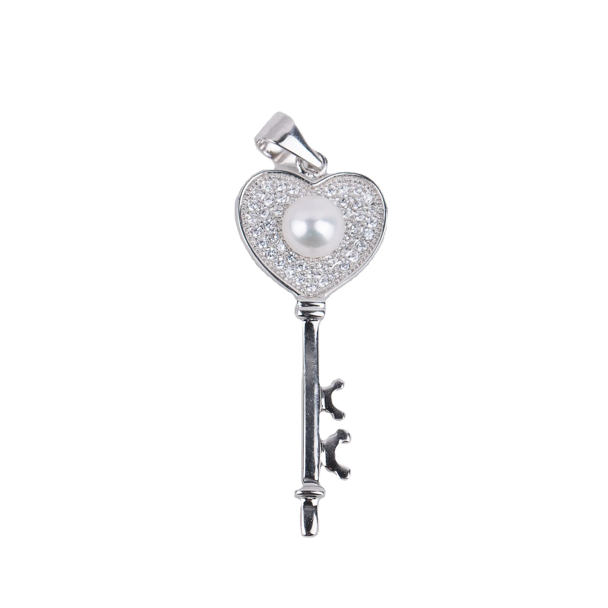 P030535 DIY 7-8mm Natural Freshwater pearl pendant accessory 925 sterling silver engagement jewelry necklace for women