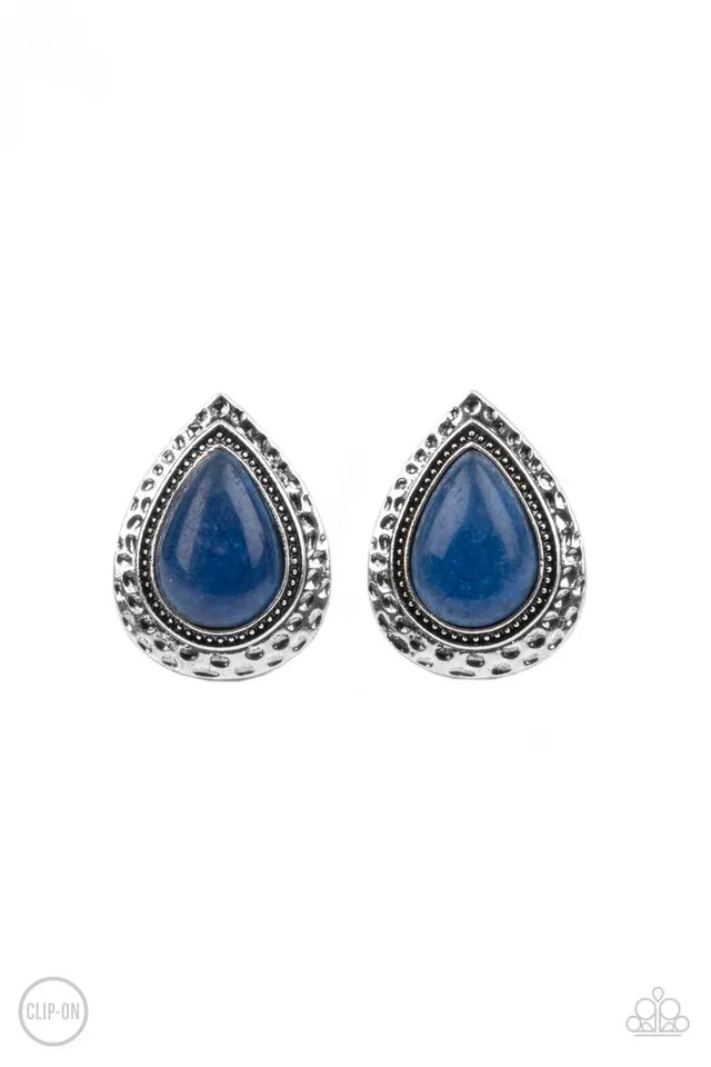 Paparazzi Earring ~ Desert Glow - Blue