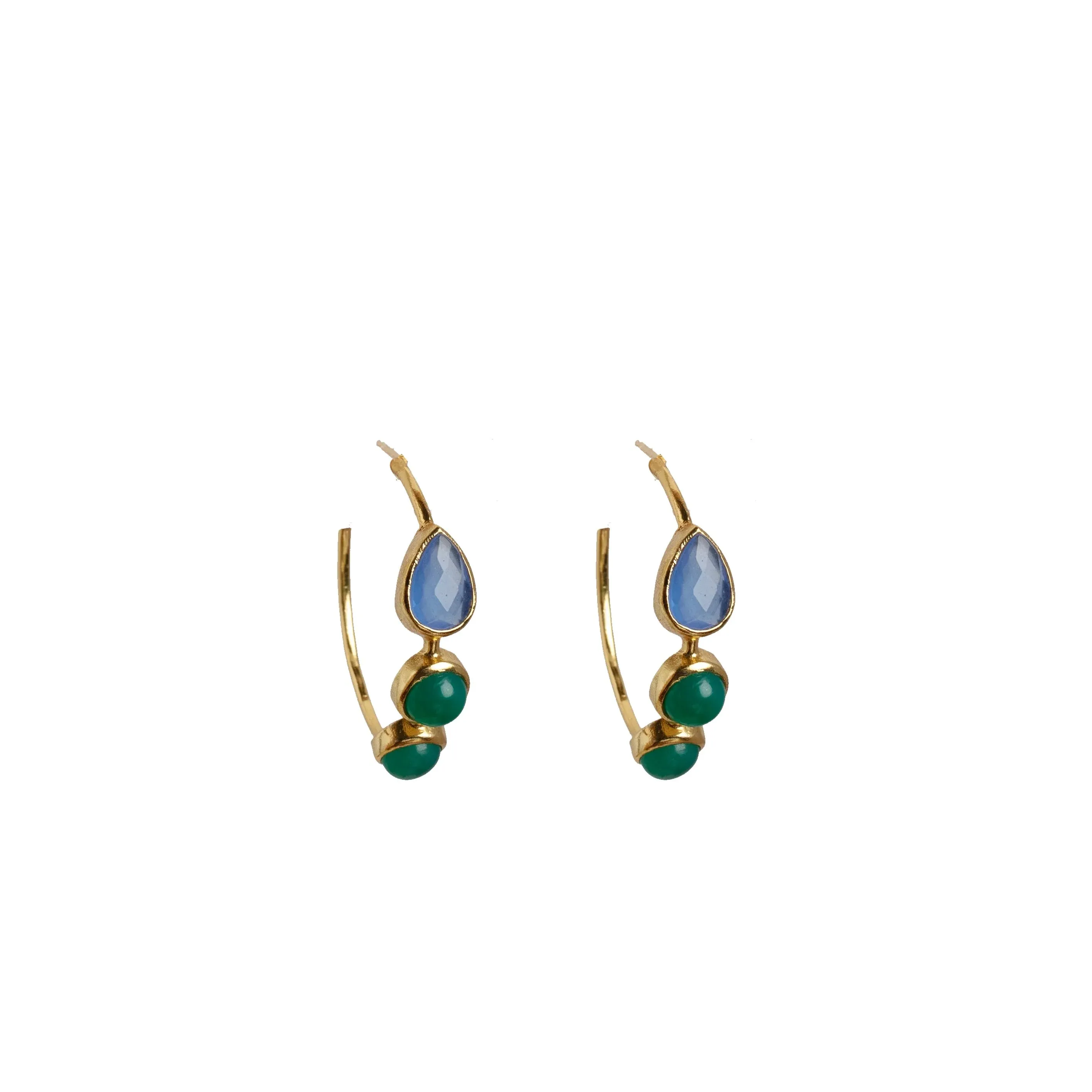 Pear Me Hoops in Chalcedony