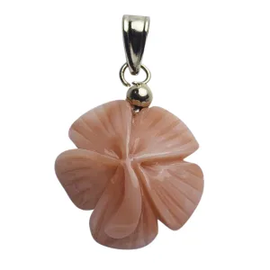 Pink Coral Plumeria Pendant
