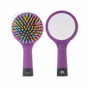 Rainbow Volume Anti-static Magic Detangler Hair Curl Straight Massage Comb Hair Brush Hair Care Styling Tools With Mirror