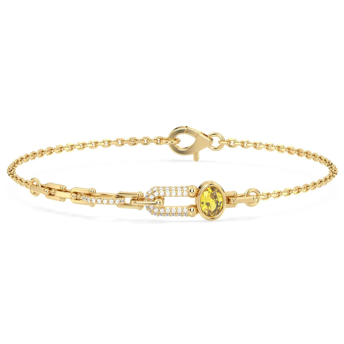 Red Garnet Geometric Link Bracelet