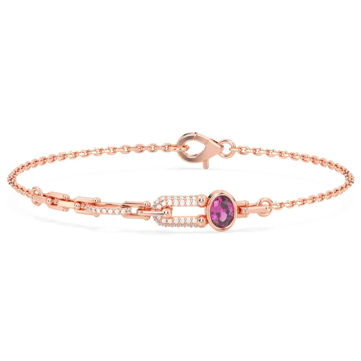 Red Garnet Geometric Link Bracelet