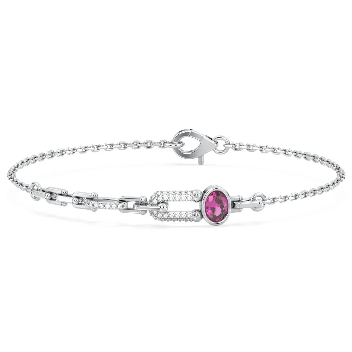 Red Garnet Geometric Link Bracelet