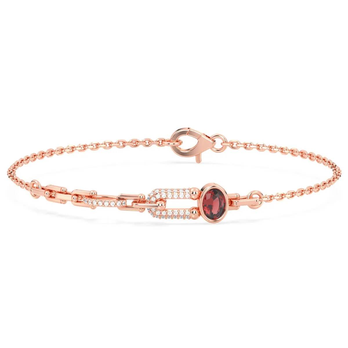 Red Garnet Geometric Link Bracelet