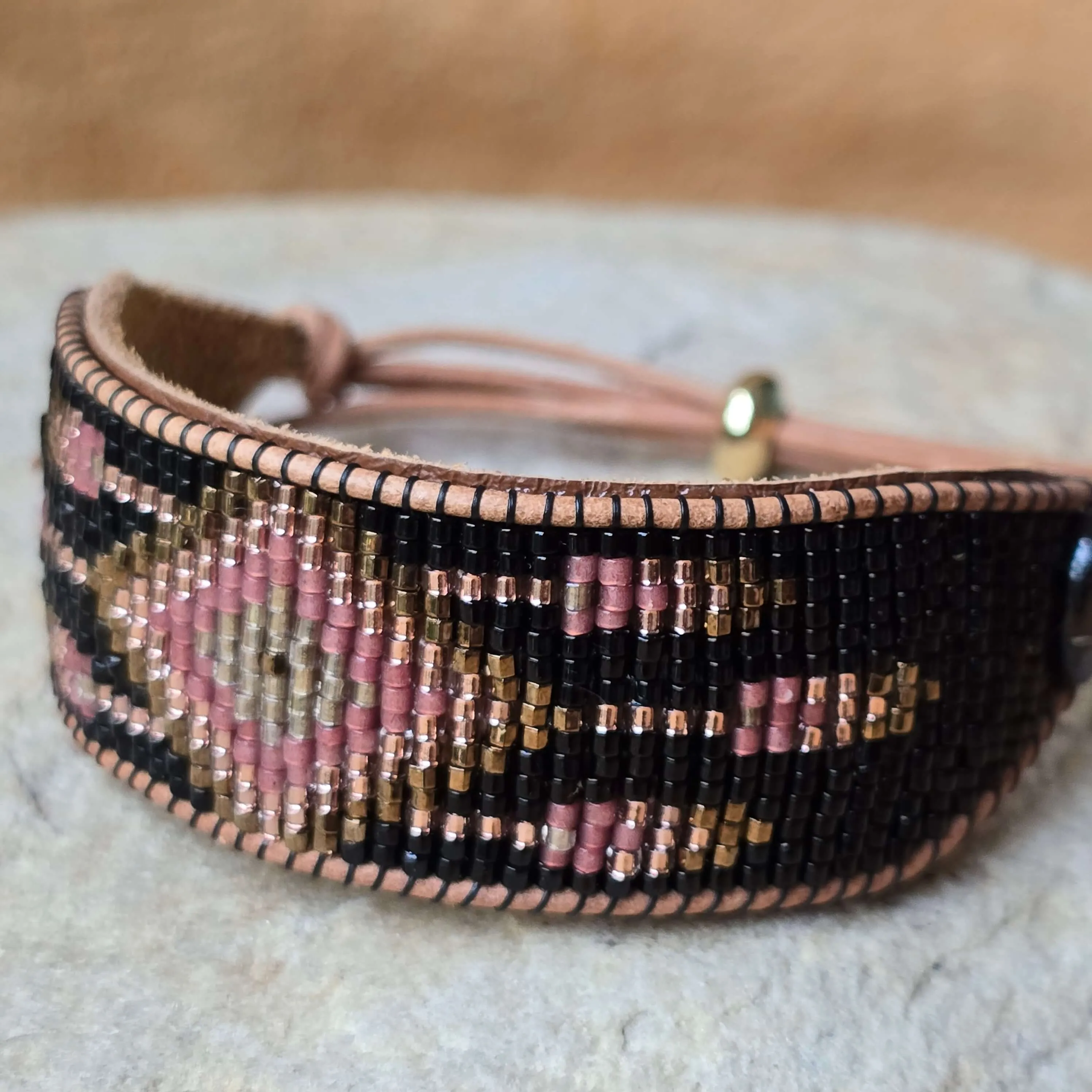 Rooted Radiance Dream Catcher Garnet Large Beaded Cuff Bracelet