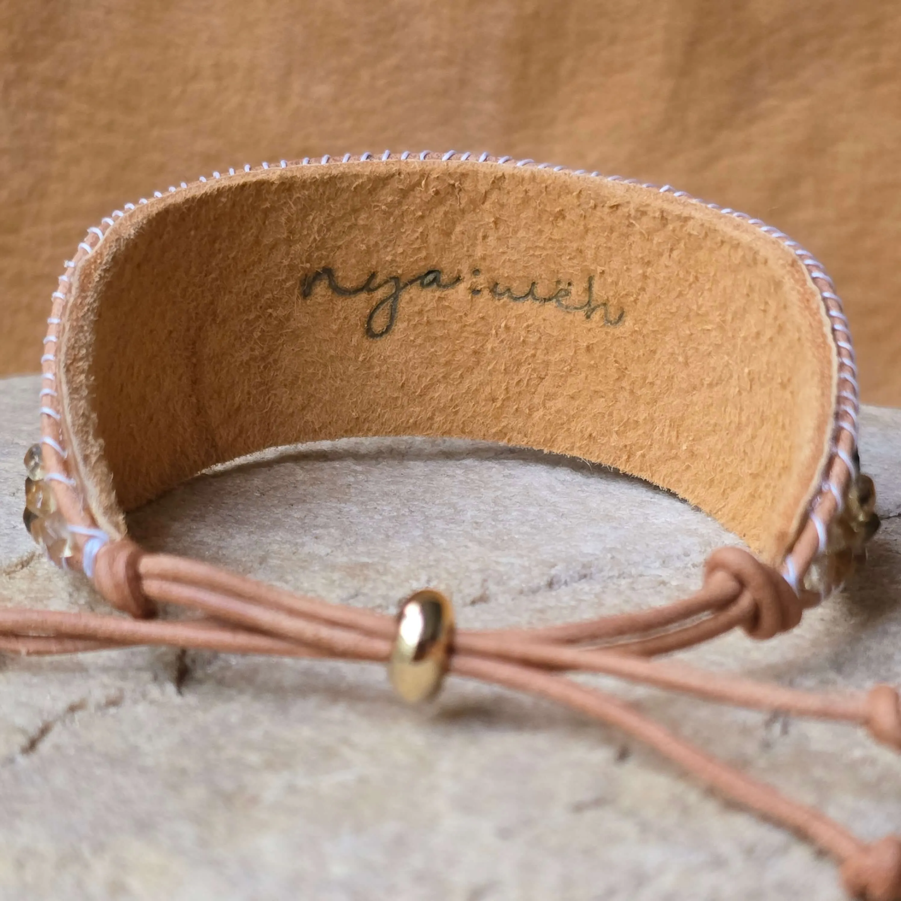 Rooted Radiance Dream Catcher Garnet Large Beaded Cuff Bracelet