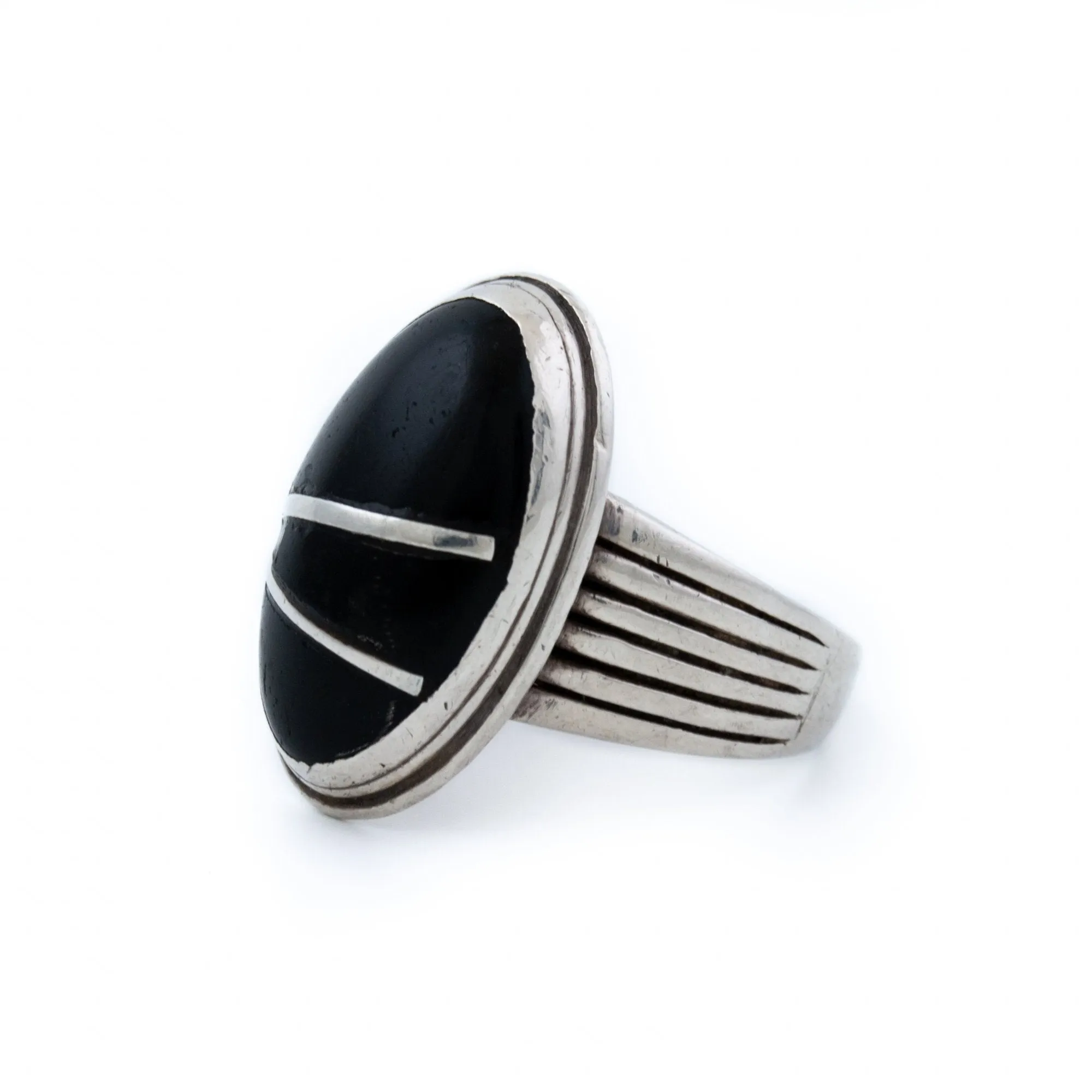 Sectioned Black Onyx Ring