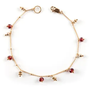 Simple Chain Bracelet w. Gemstones