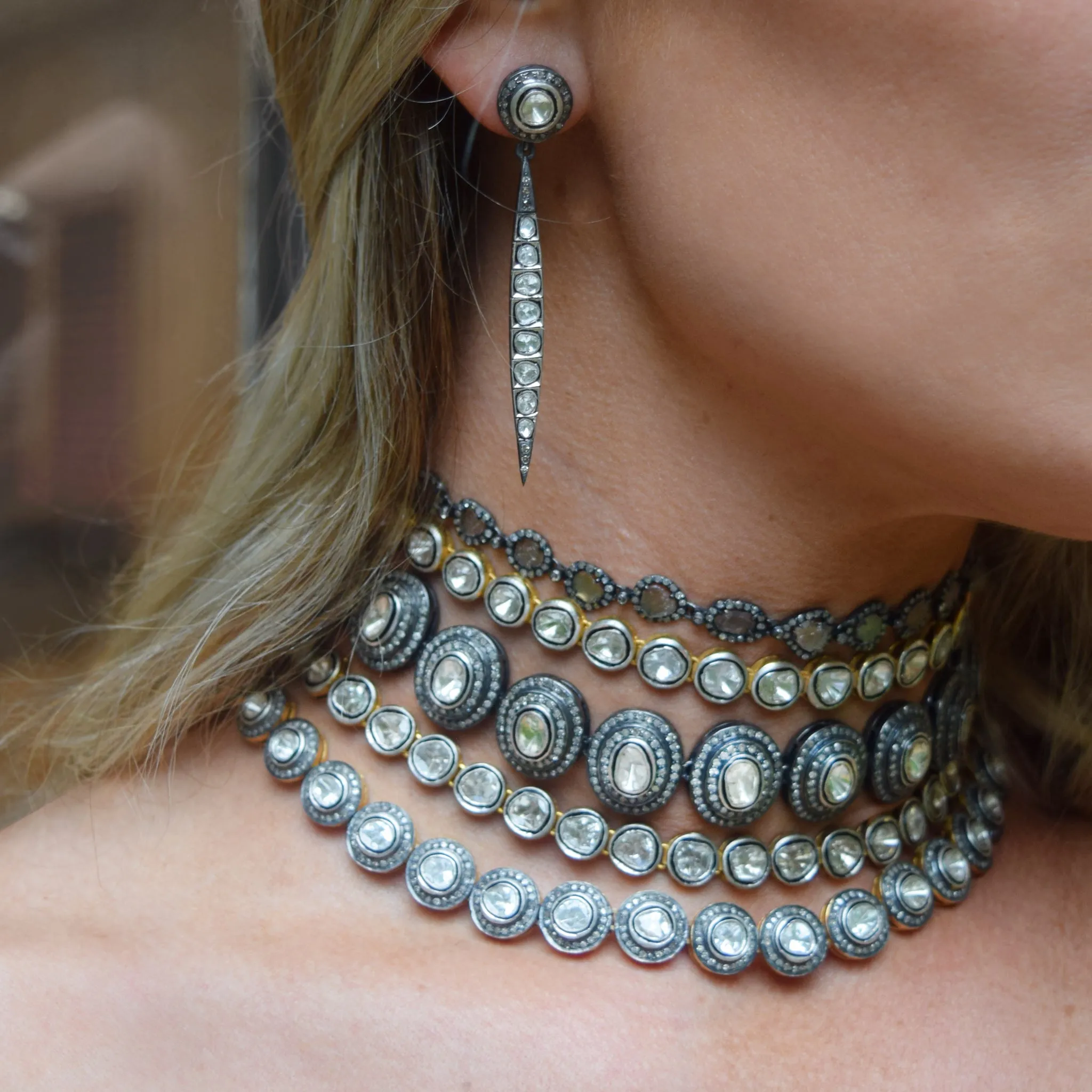 Sliced Diamond Choker