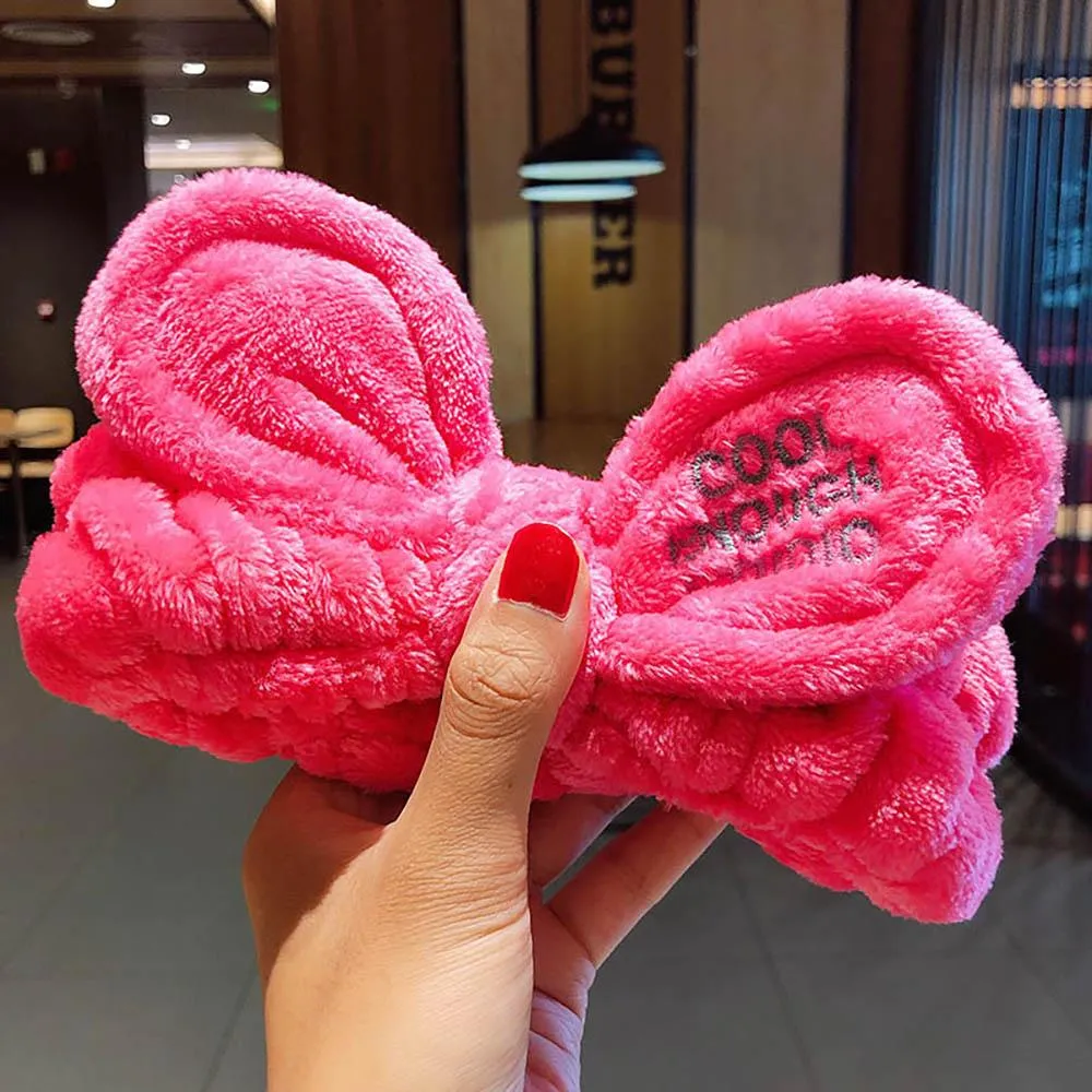Soft and Fluffy Coral Fleece Bow Headbands