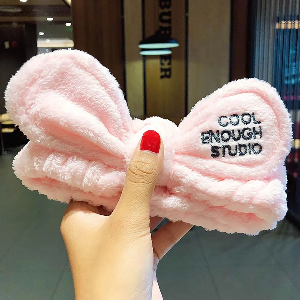 Soft and Fluffy Coral Fleece Bow Headbands