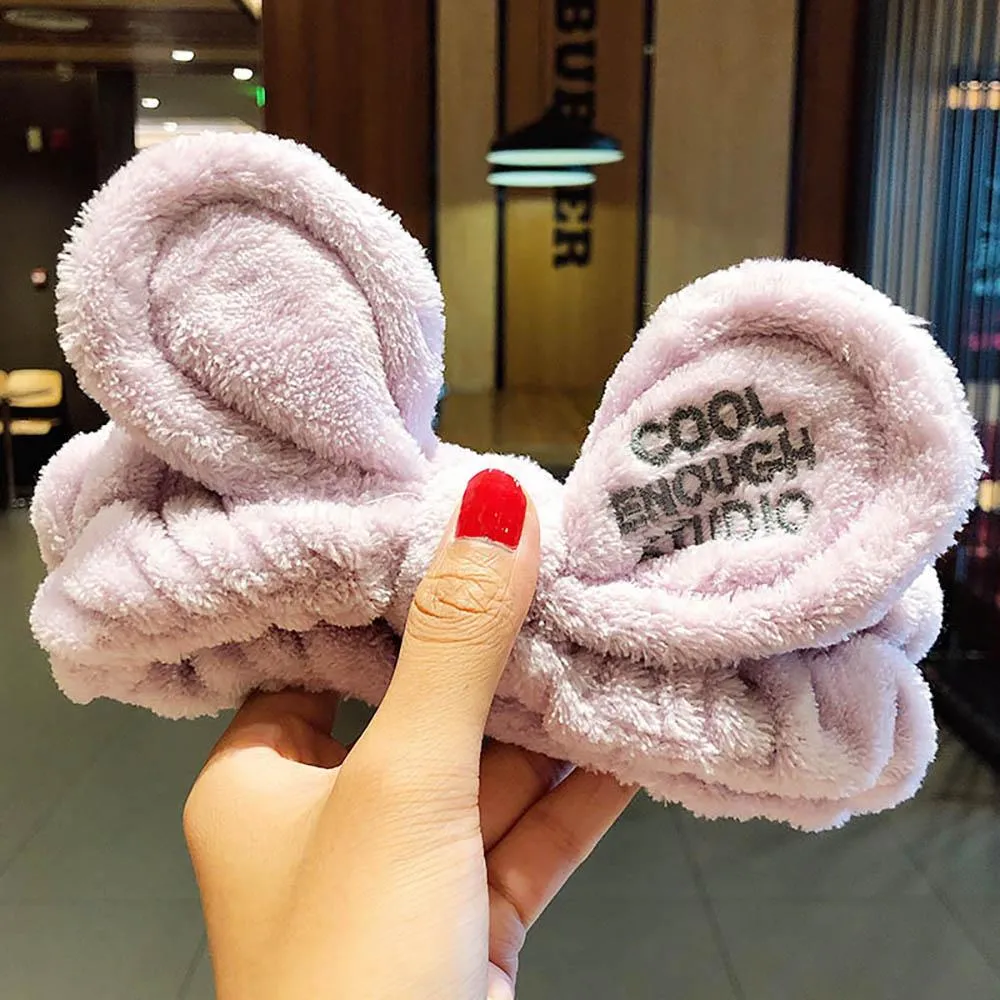 Soft and Fluffy Coral Fleece Bow Headbands