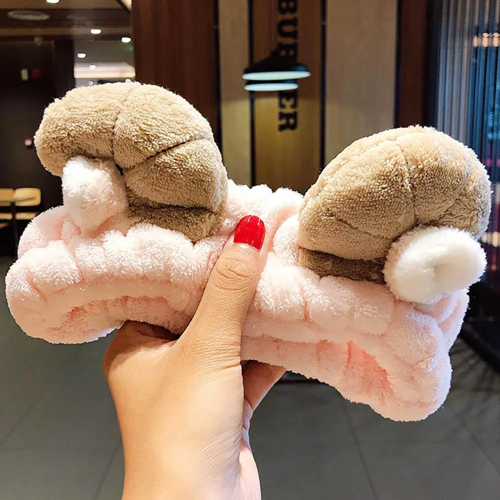 Soft and Fluffy Coral Fleece Bow Headbands