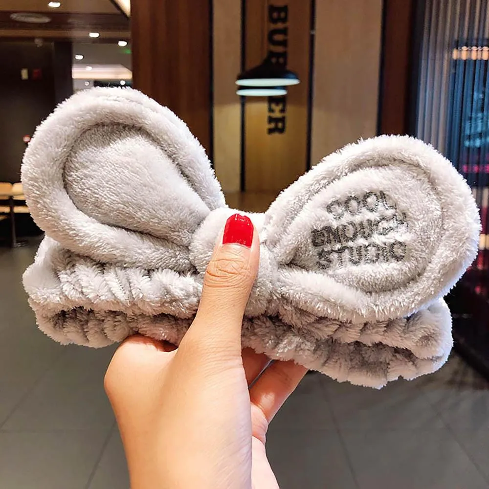 Soft and Fluffy Coral Fleece Bow Headbands
