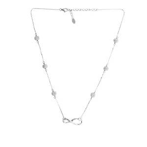 Sterling Silver Infinity Necklace with Freshwater Pearls