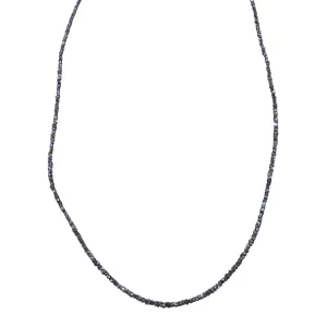 Sterling Silver Rough Black Diamond Necklace