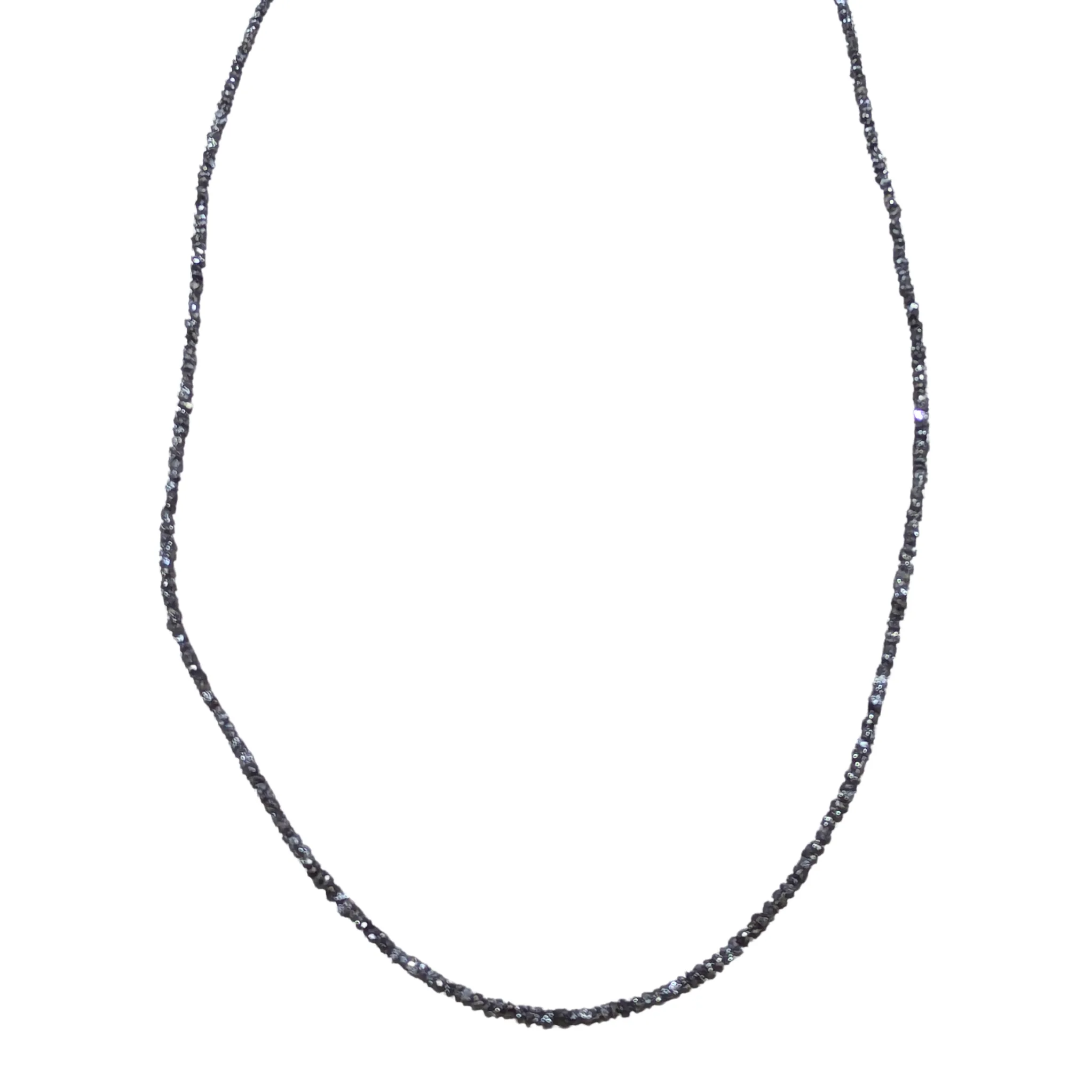 Sterling Silver Rough Black Diamond Necklace
