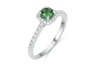 Tsavorite Garnet and Diamond Ring