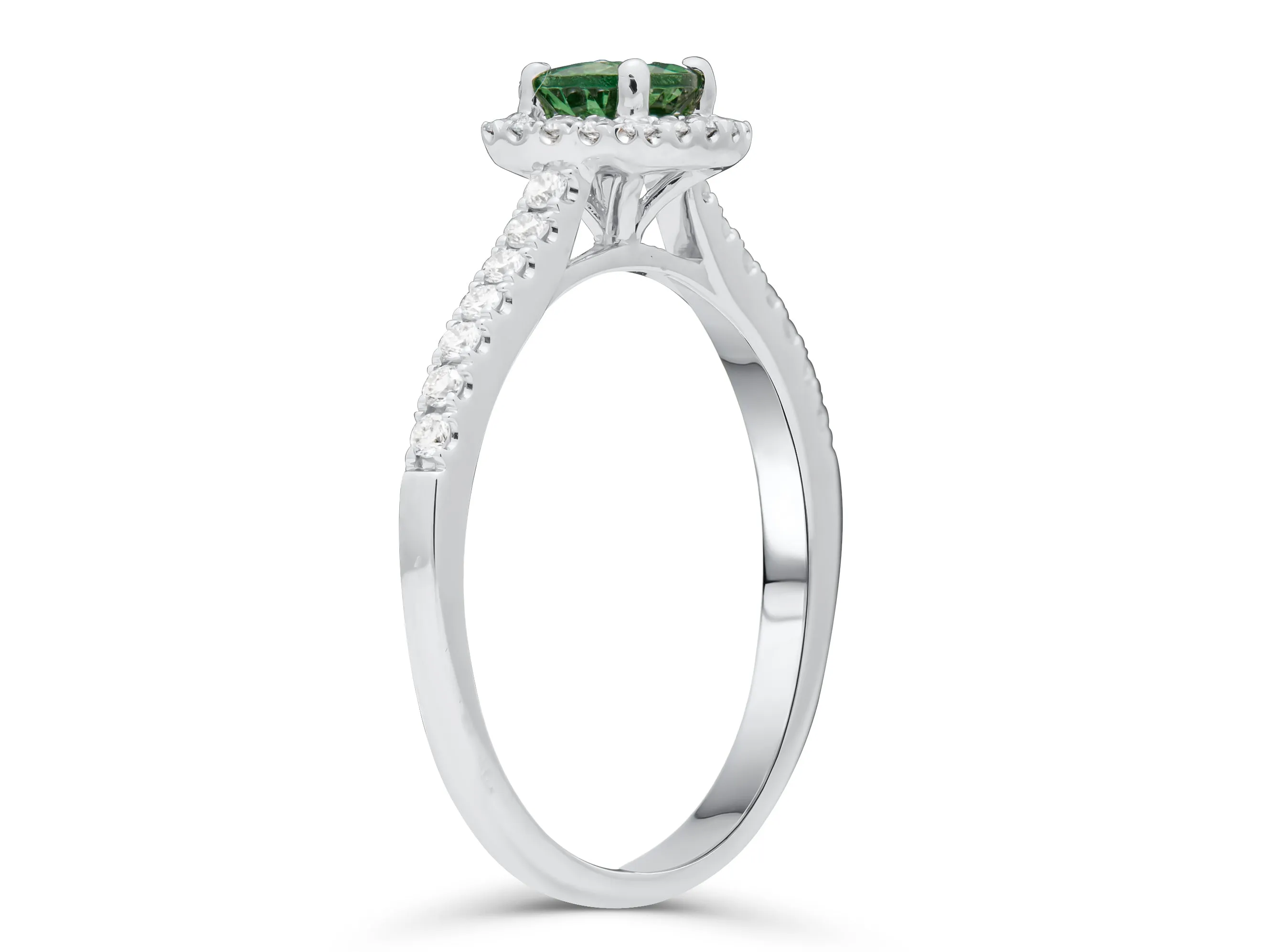Tsavorite Garnet and Diamond Ring