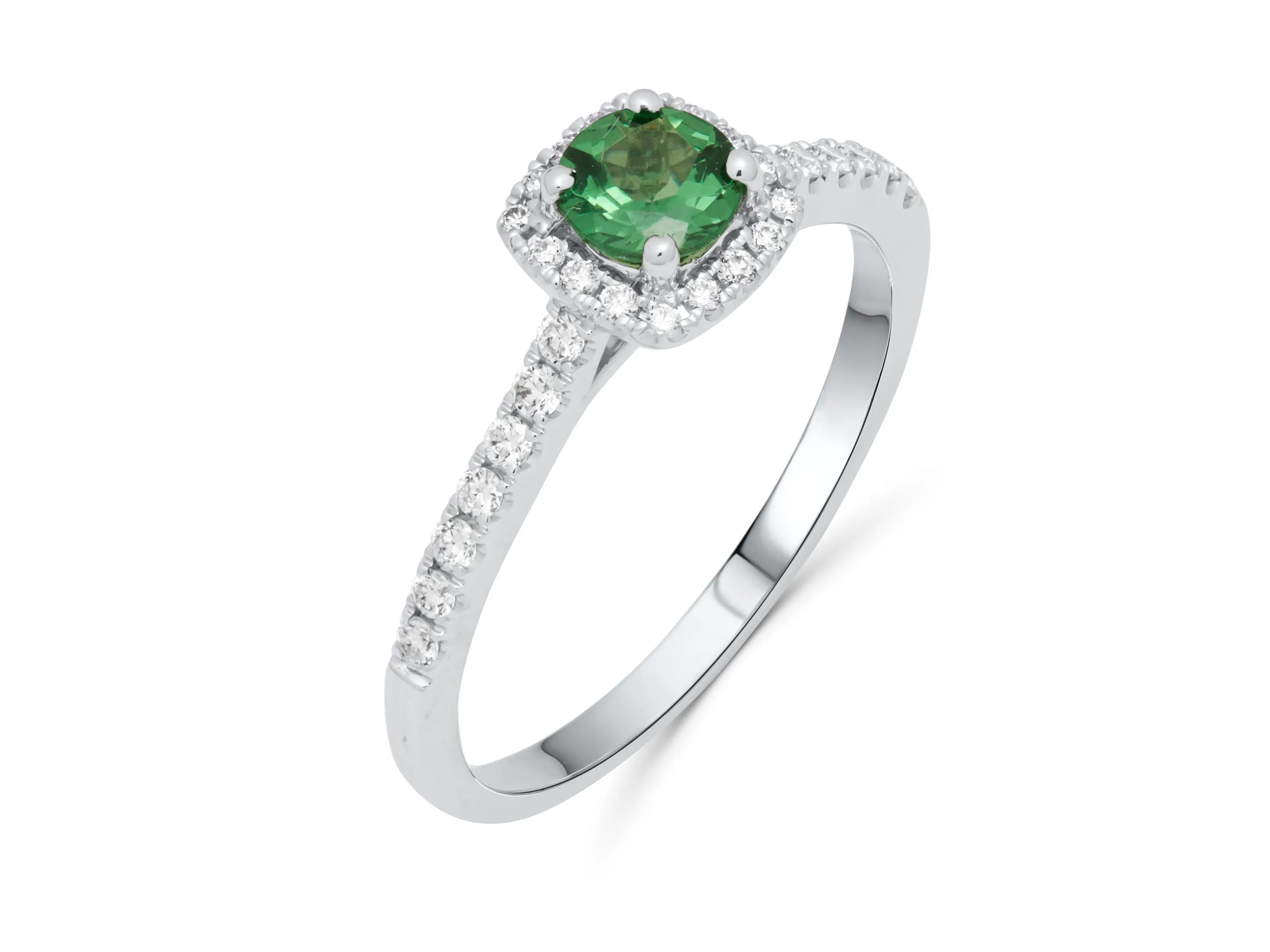 Tsavorite Garnet and Diamond Ring