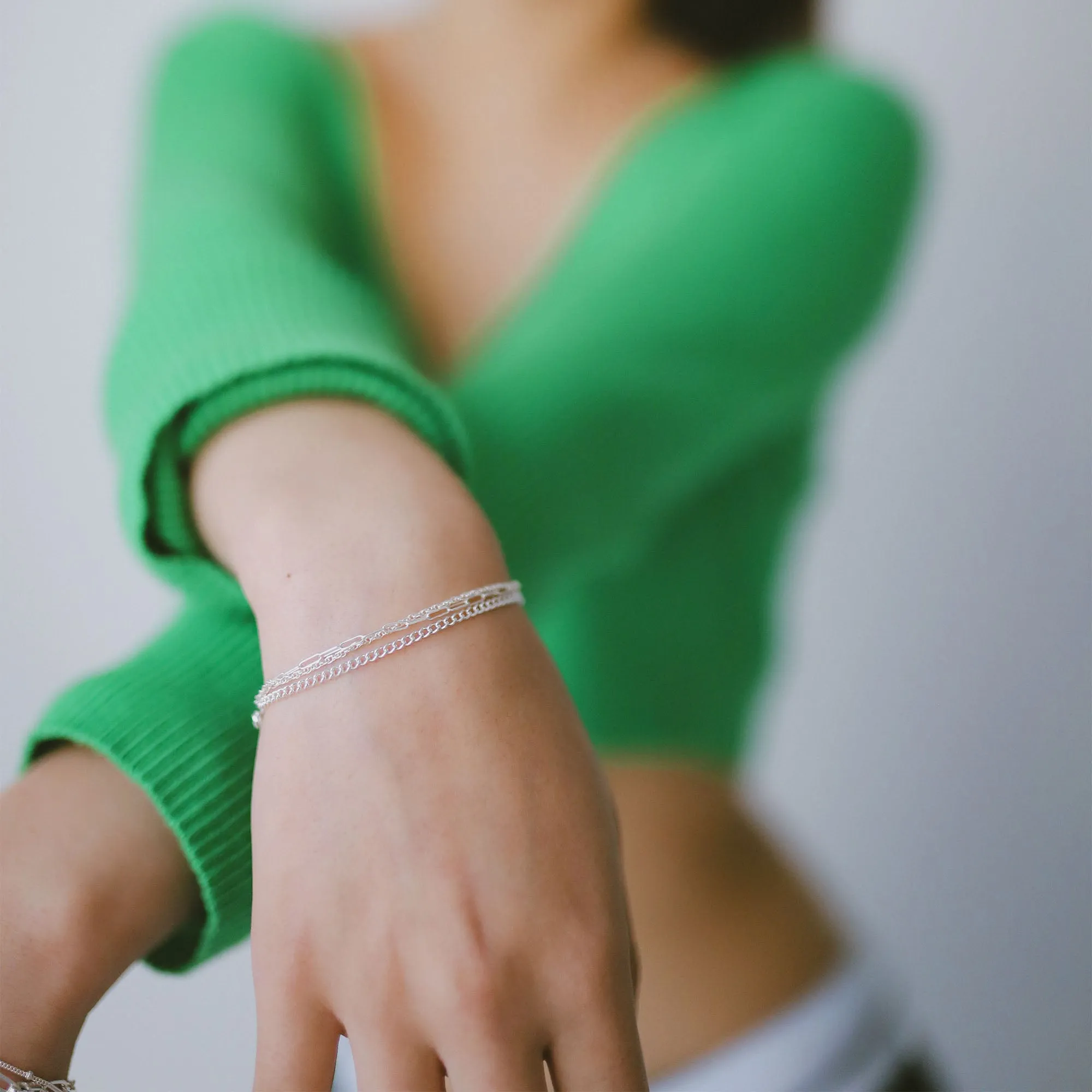 Twist chain bracelet silver