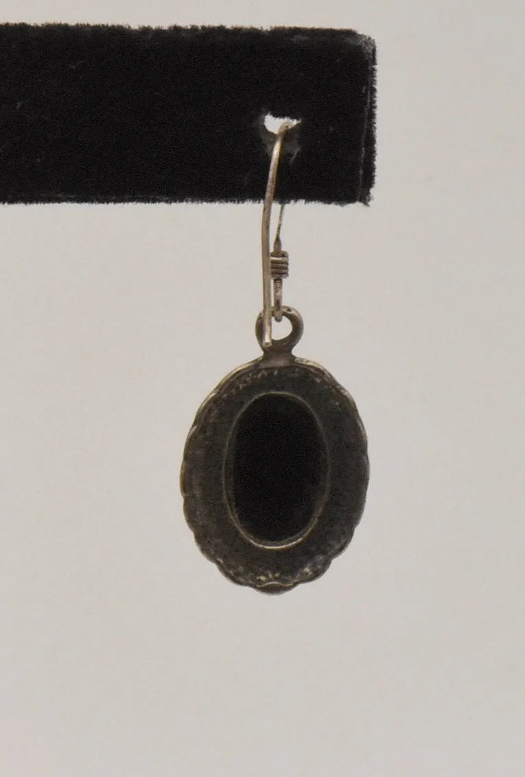 UNMATCHED Vintage Sterling Silver Black Onyx Dangle Earring