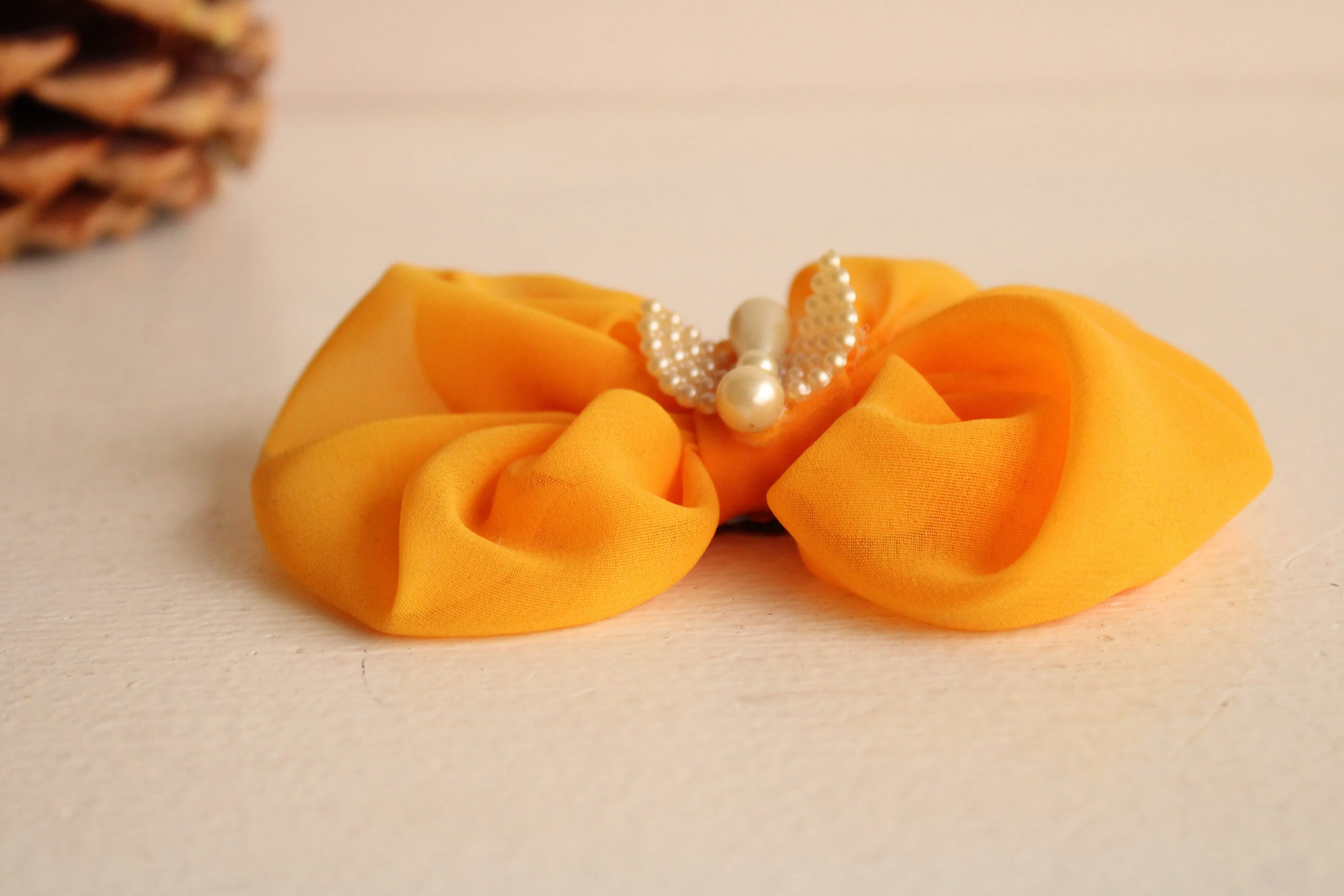 Vintage Inspired Angel Hair Bow on Comb