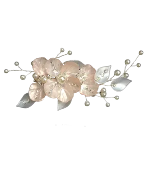 White and Pearl Floral Hair Comb