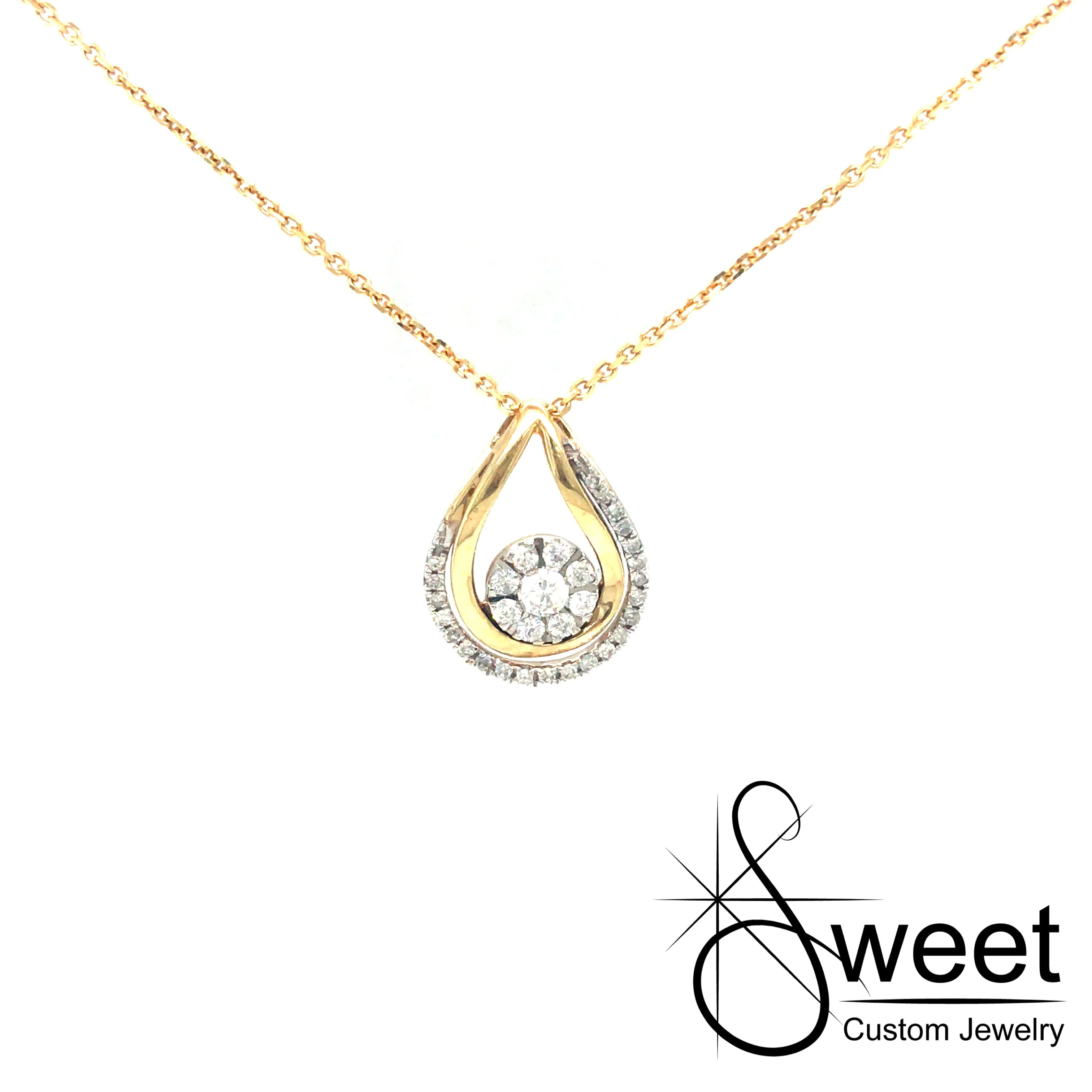 White and Yellow gold diamond pendant