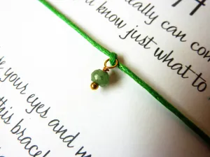Wish Bracelet - Geniune Emerald. Birthstone Wish Bracelet. Healing Gemstone.