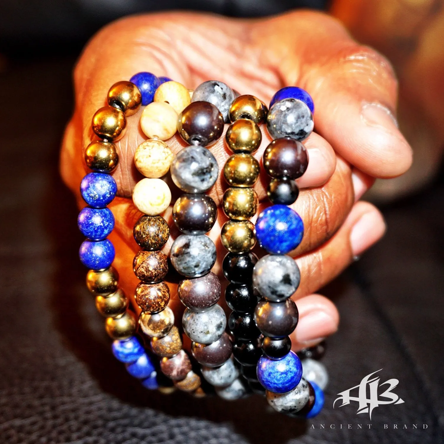 Yaser Gold Blue Lapis Beaded Bracelet
