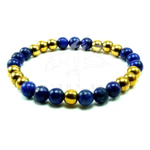 Yaser Gold Blue Lapis Beaded Bracelet