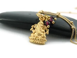 Yoga Jewelry | Ganesh Necklace | Garnet Gemstone | Wisdom Love
